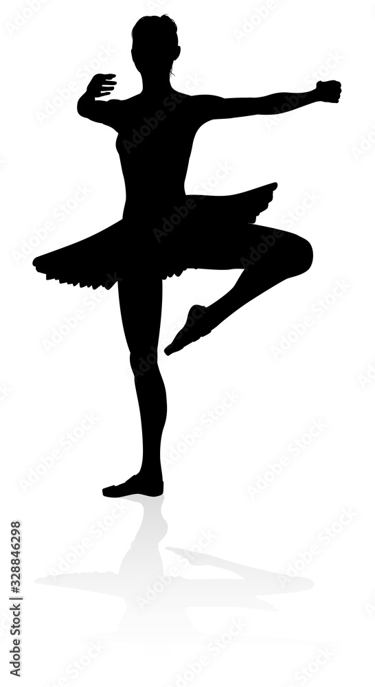 Ballet dancer silhouette dancing posed position Ballet dancer silhouette dancing posed position