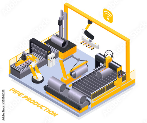 Metal Industry Isometric Composition