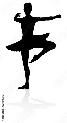 Ballet dancer silhouette dancing posed position