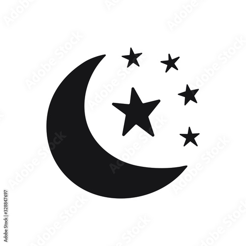 Moon vector icon isolated on background.