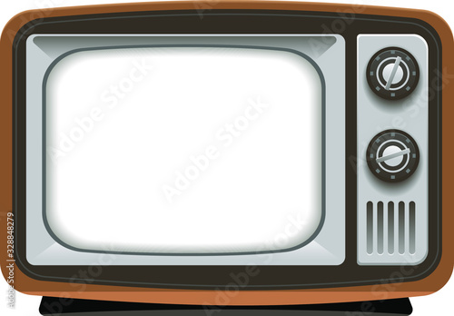 Vector old style, retro Television isolated on white background 