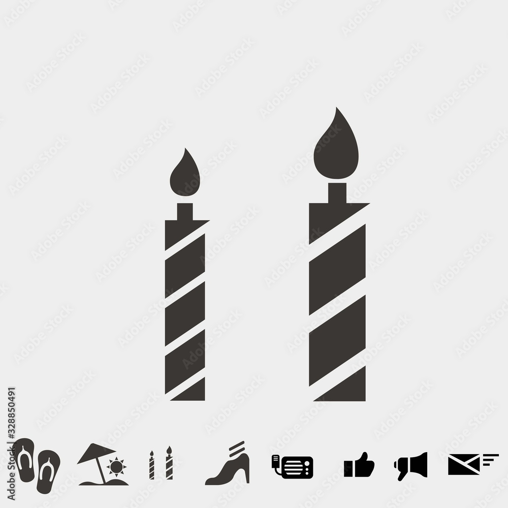 birthday candles vector icon with flame for birthdays birthday candles vector icon with flame for birthdays