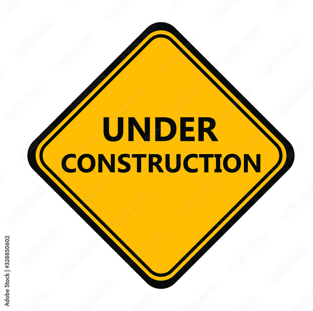 warning sign under condtruction background. warning sign under condtruction background.