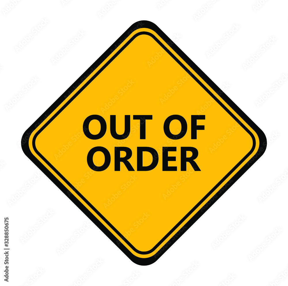 Yellow out of order vector sign