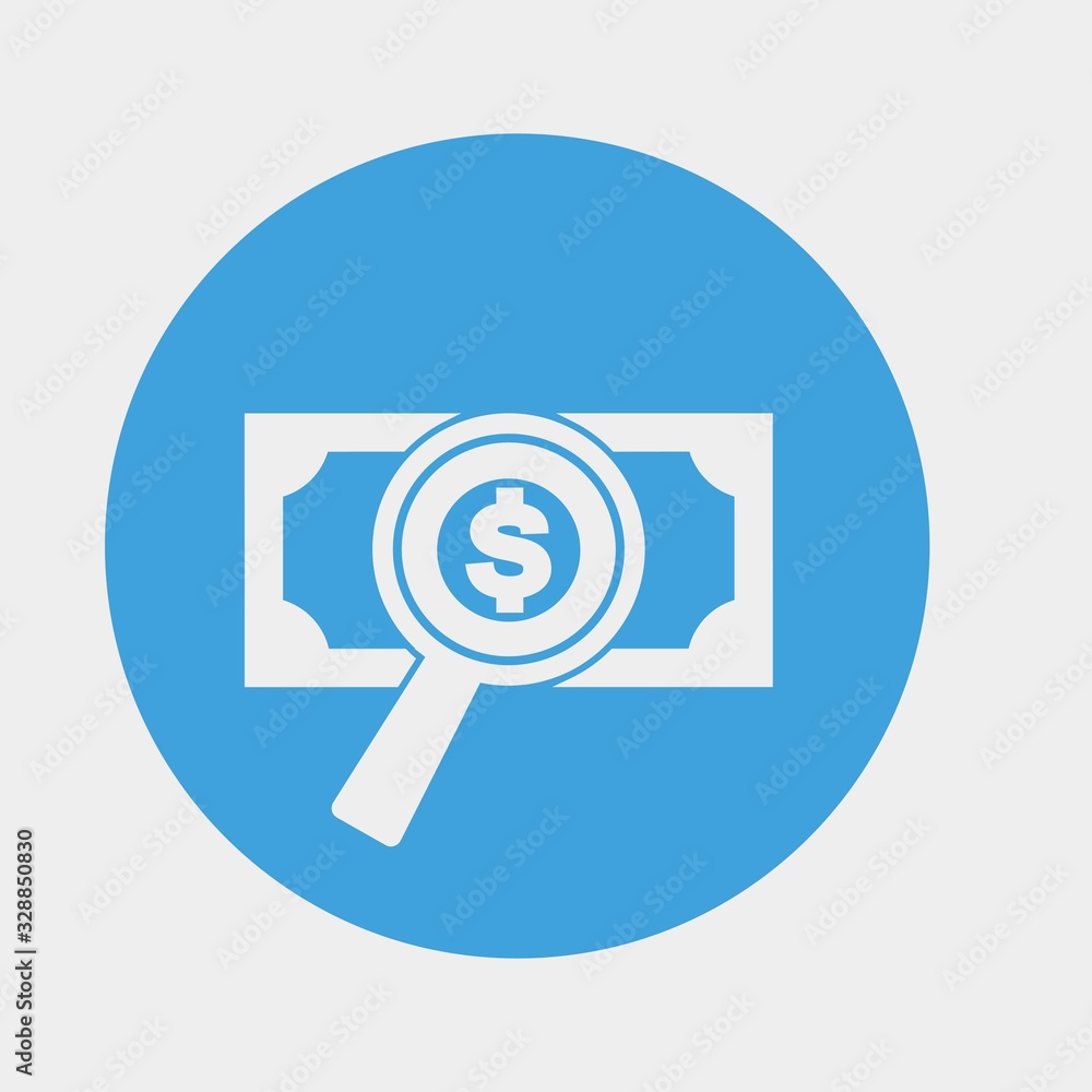 money search vector icon money dollar note with search glass money search vector icon money dollar note with search glass