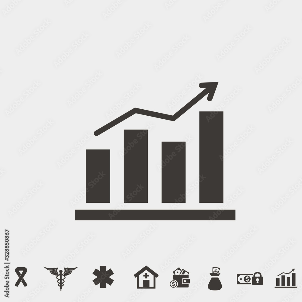 rising graph data presentation vector icon for profit increase finance icon rising graph data presentation vector icon for profit increase finance icon