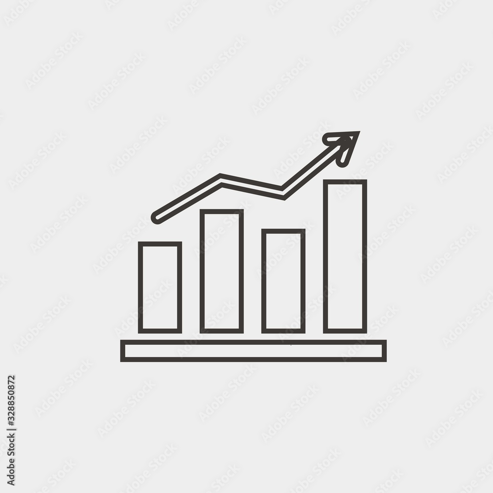 rising graph data presentation vector icon for profit increase finance icon rising graph data presentation vector icon for profit increase finance icon