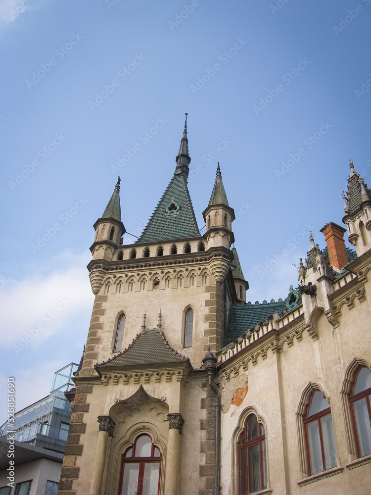 Kosice, Slovakia: the spires of old houses