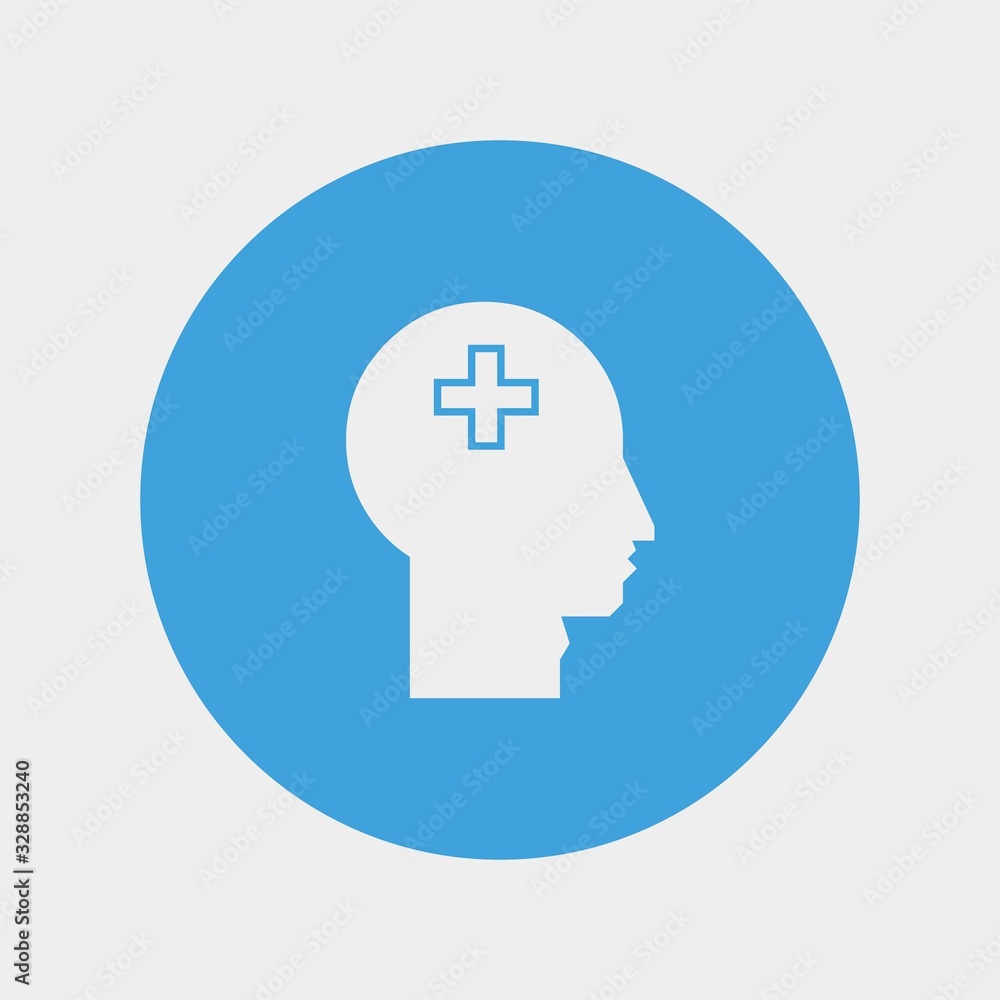 mental health vector icon head with plus sign mental health vector icon head with plus sign