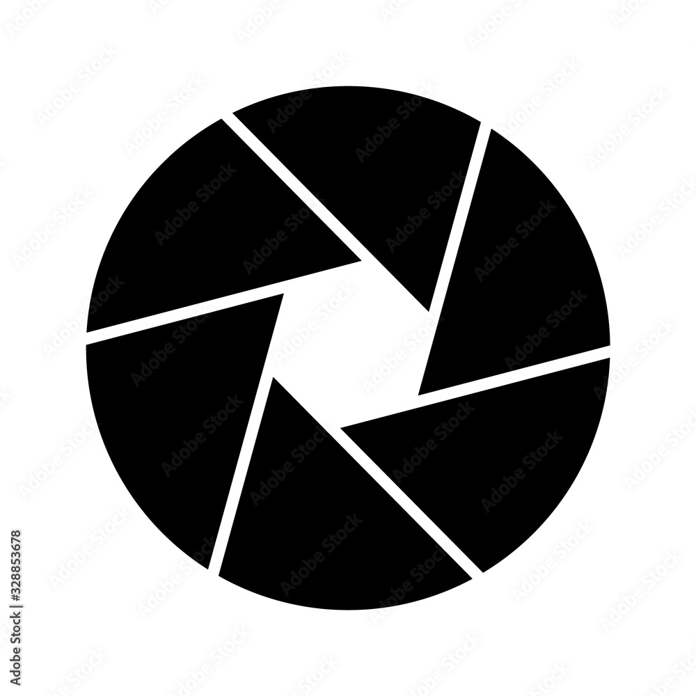 Dslr or mirrorless camera diaphragm flat icon. Dslr or mirrorless camera diaphragm flat icon.