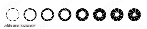 Camera lens aperture with various iris position