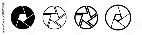 Dslr or mirrorless camera lens aperture icon