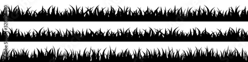 Panoramic seamless grass silhouette for footer and design.