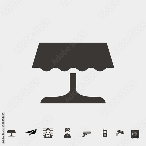 table vector icon with table cloth for preparing dinner