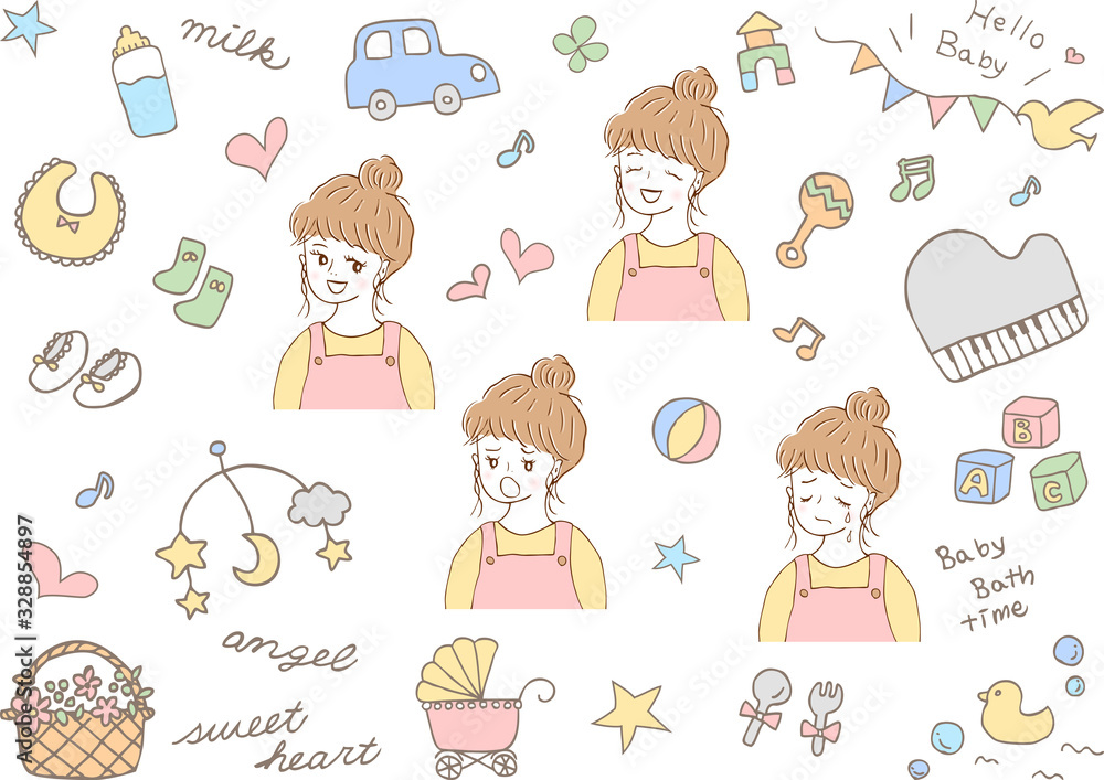 Fototapeta premium 子育て セット