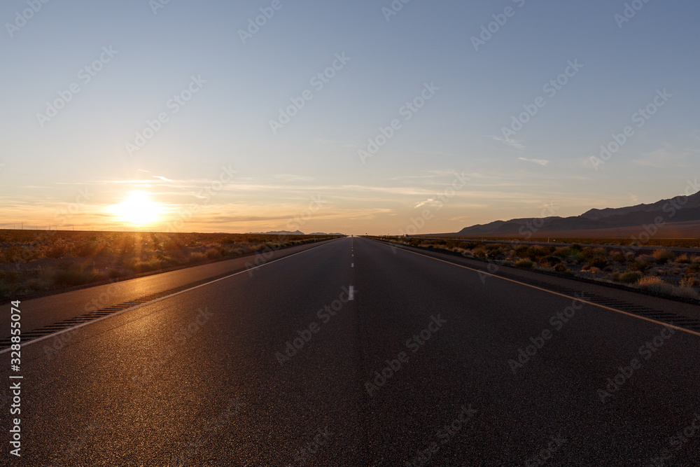 Road into sunset