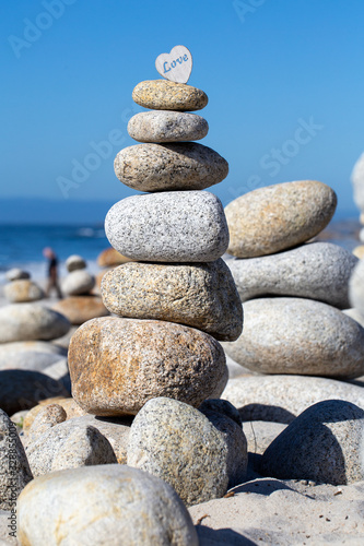 stone stack with love heart