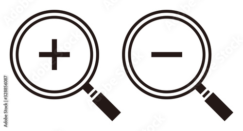 scaling loupes isolated vector icon