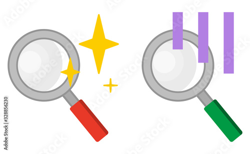 isolated vector illustrations of loupes