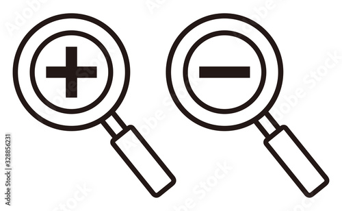 scaling loupes isolated vector icon
