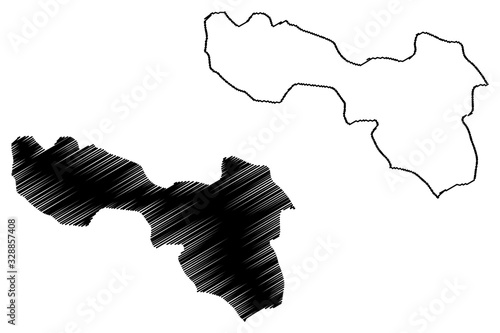 Gostivar Municipality (Republic of North Macedonia, Polog Statistical Region) map vector illustration, scribble sketch Gostivar map photo