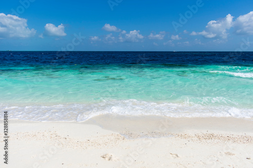 Maldives, Kaafu atoll - December 27 2019 - View from the Maldivian beach