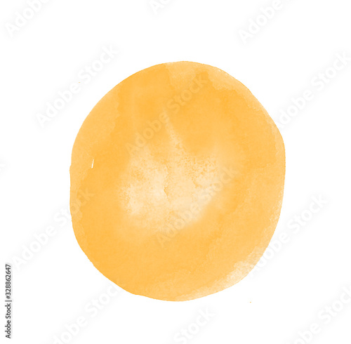 Yellow circle brush isolated on white