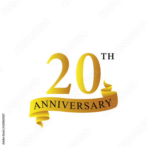 ribbon anniversary 20th years logo