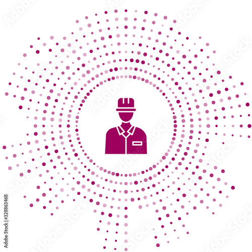 Purple Oilman icon isolated on white background. Abstract circle random dots. Vector Illustration