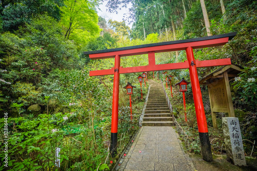 Red gate in Japanese temple