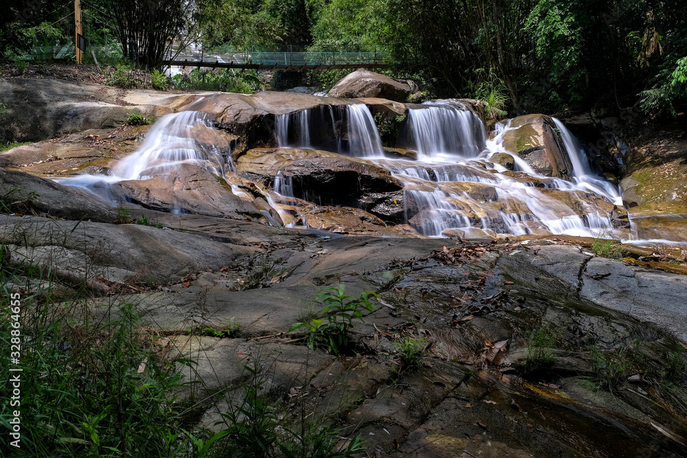 Enjoy the nature of waterfall at Lata Kinjang Chenderiang Perak Stock ...