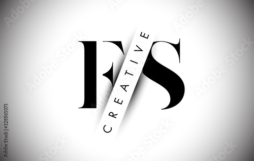 FS F S Letter Logo with Creative Shadow Cut and Overlayered Text Design.