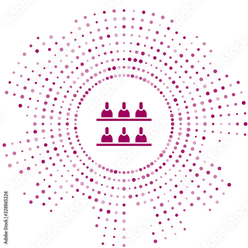 Purple Jurors icon isolated on white background. Abstract circle random dots. Vector Illustration