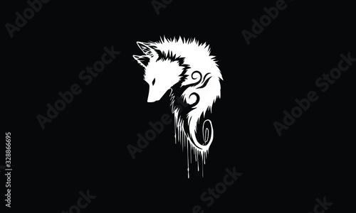 wolf in angry mood black and white