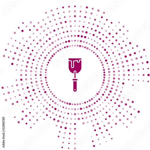 Purple Putty knife icon isolated on white background. Spatula repair tool. Spackling or paint instruments. Abstract circle random dots. Vector Illustration