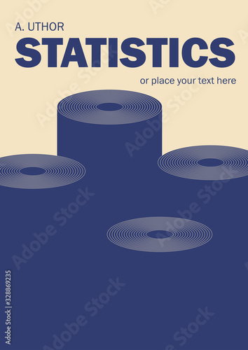 Statistics. Book cover creative concept. Fiction or non-fiction genre. Mid century style design. Clipping mask used.