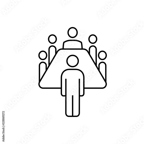 Board of directors line icon, outline sign, vector, flat illustration. Symbol, logo illustration. Pixel perfect vector graphics