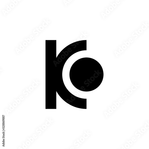 K.O abstract monogram letter mark vector logo template