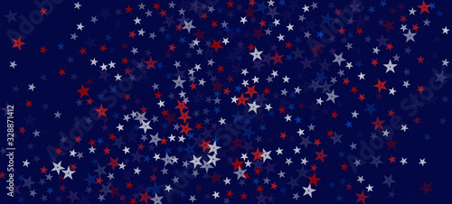 National American Stars Vector Background. USA Memorial President's Independence Veteran's 11th of November Labor 4th of July Day 