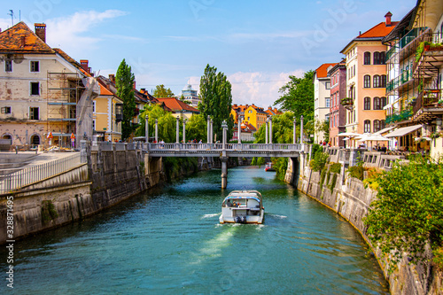 View to the River Ljubljanica in Ljubljana