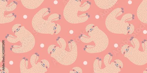 Vector pattern with sloth