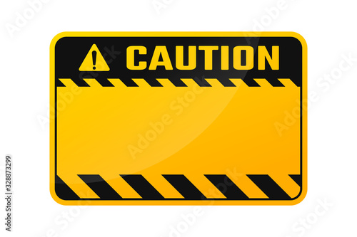 Yellow black warning sign vector Leave space for your warning message.