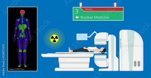 SPECT scan radiologist single computed image CT PET 3D radiotracer Radioiodine I-131 examines uptake treat iodine radiology radioactive diagnosis diagnose radioisotopes radiopharmaceuticals photo