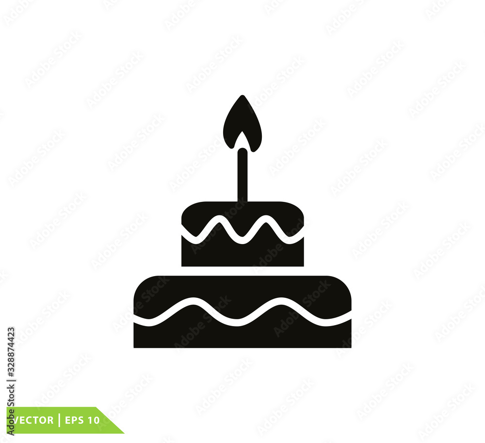 Birthday cake icon vector logo template Birthday cake icon vector logo template