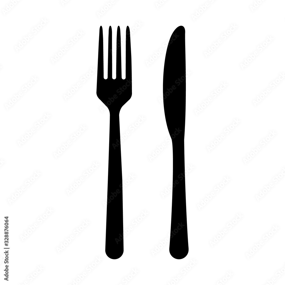 Fork and knife icon isolated on white background. Trendy tool design style Fork and knife icon isolated on white background. Trendy tool design style