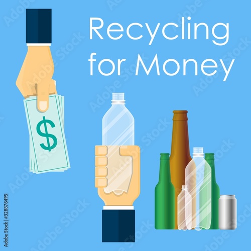 Reverse Vending Machine Recycling and Reward Money From Garbage Cans Bottle Plastic Glass Sale