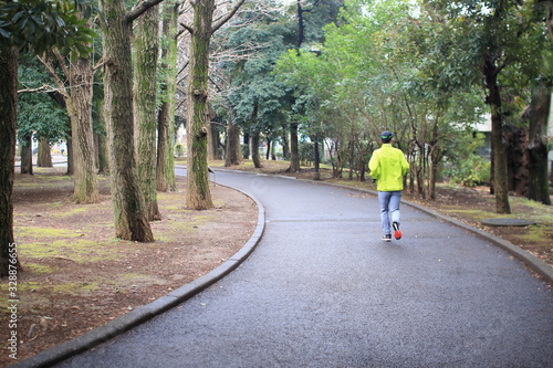man running in the park