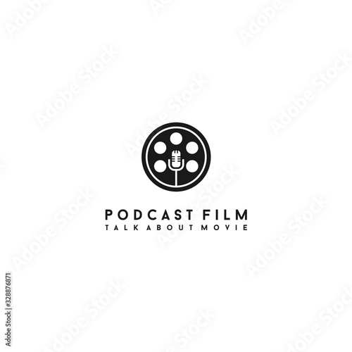 Movie Podcast logo design vector illustration