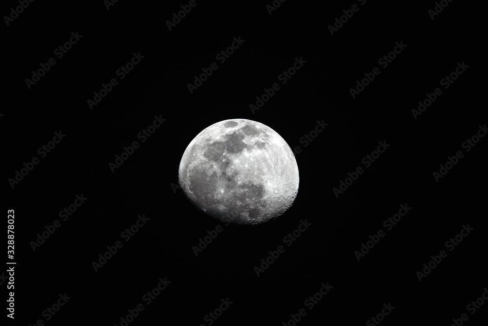 Half moon in the night sky Half moon in the night sky