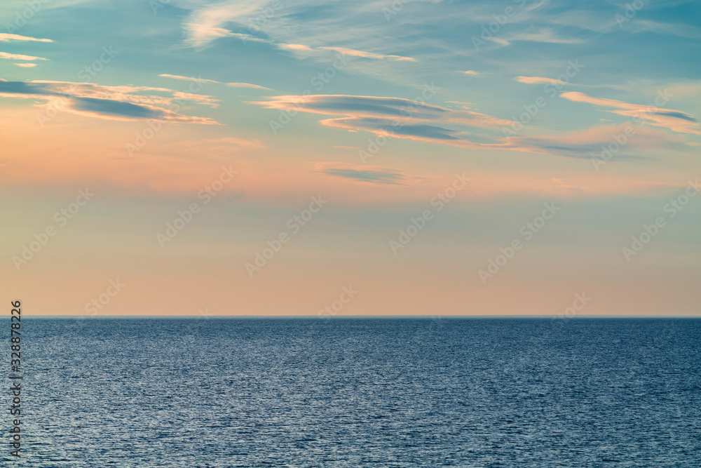 Blue sea with the skyline